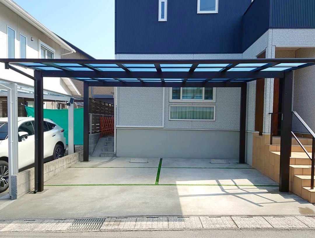 鹿児島市で2台用のカーポートを担当 インフォメーション住宅産業 鹿児島で外構 エクステリア工事