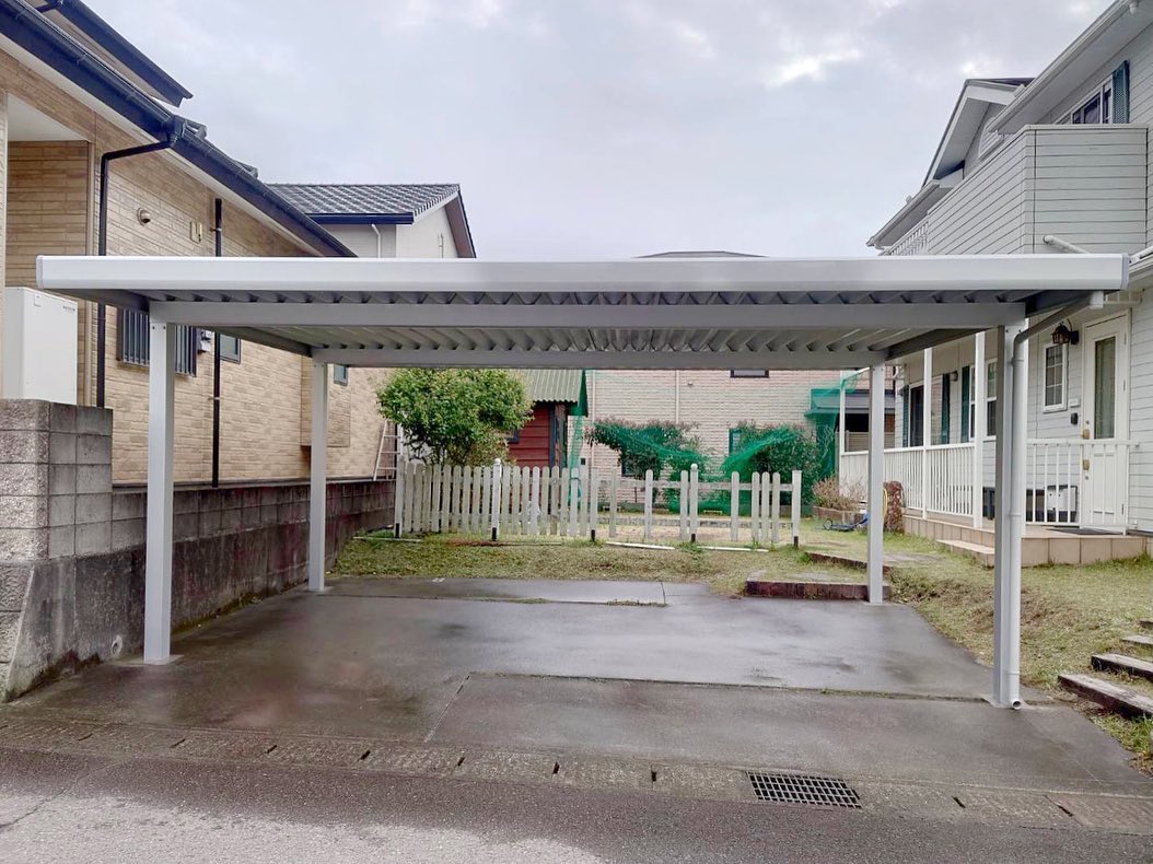 鹿児島市で2台用のカーポートを担当 インフォメーション住宅産業 鹿児島で外構 エクステリア工事