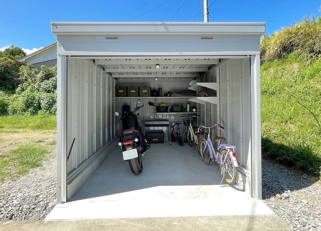 南九州市でバイクガレージを設置 インフォメーション住宅産業 鹿児島で外構 エクステリア工事